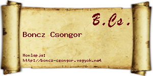 Boncz Csongor névjegykártya